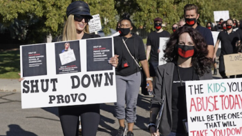 Teen Torture, Inc. TV show screenshot 1: Paris Hilton holds poster next to Jen Robison. 