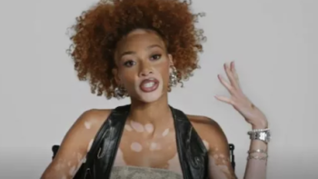 The CEO Club TV show screenshot 2: Winnie Harlow talks into the camera in casual wear. 