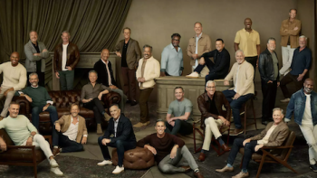 The Golden Bachelorette screenshot 1: All 24 suitors in a group picture.