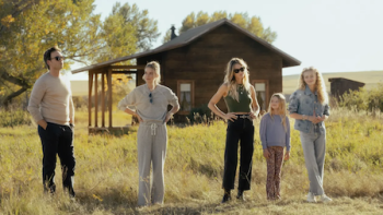 The Madison TV show screenshot 3: Russell, Paige, Abigail, Macy, and Bridgette stand outside in sunshine.