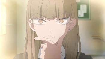 The Ramparts of Ice TV show screenshot 1: Close-up of Koyuki making a thinking pose with her fingers lifted up to her chin.