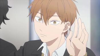 The Ramparts of Ice TV show screenshot 4: A close-up of Minato's face. He looks surprised but raises a hand to wave hello.