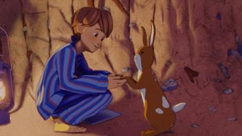 Velveteen Rabbit TV: William, a young white boy, imagines he's digging a tunnel with his rabbit friend