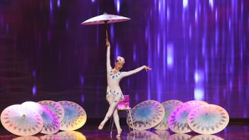The Big Stage TV Series: Balancing with umbrellas. 