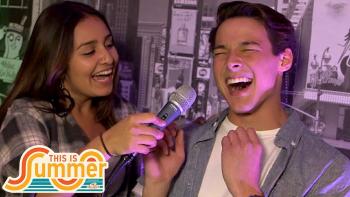 Sawyer sings karaoke. 