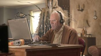 Truth Seekers: Richard (Malcolm McDowell) is very online
