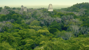 Unearthed TV Series: The tops of the tallest Mayan temples in Tikal, Guatemala. 
