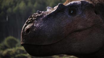 Walking with Dinosaurs TV Show screenshot 1: closeup of realistic looking T. rex