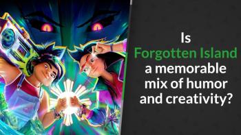 Colorful graphic of two animated characters, vibrant and dynamic.