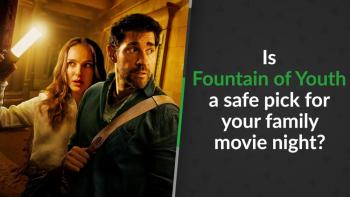 Luke Purdue (John Krasinski) Charlotte (Natalie Portman) walking in an underground temple