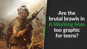 officer-in-charge Erik (Will Poulter) on the battlefield surrounded by smoke