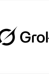 Grok logo with stylized "G" and lightning bolt.
