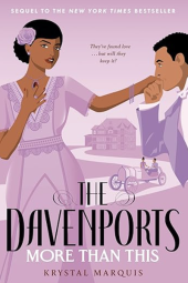 More Than This book cover: Black woman with purple flower in hair, Black man kissing her hand, before a carriage and house