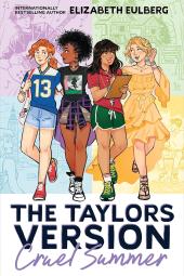 Cruel Summer book cover: Four teenage girls walking side by side, chatting and smiling, each with distinct outfits and styles