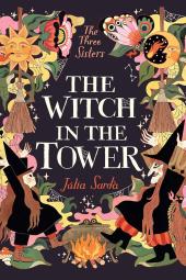 The Witch in the Tower book cover: Two red-headed witches, one young, one adult, face each other with a cauldron between them