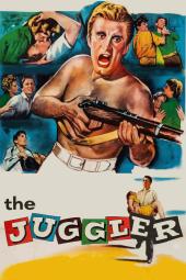 The Juggler movie poster: Illustrations of Kirk Douglas and Milly Vitale