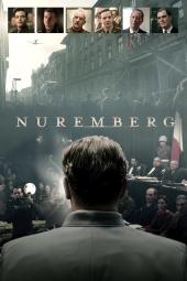 Nuremberg movie poster: A man in uniform faces away from the camera, looking out at a courtroom