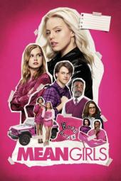 Mean Girls (2024): Movie Poster: A collage of the main characters against a pink background