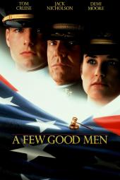 A Few Good Men movie poster: Tom Cruise, Jack Nicholson, Demi Moore headshots above an American flag