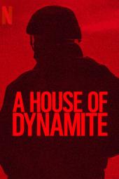 A House of Dynamite movie poster: Shadowy image of a soldier against a red background