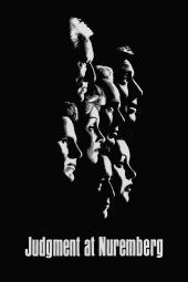 Judgment at Nuremberg movie poster: A group of headshots of some of the different characters