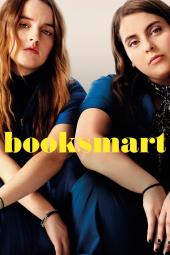 Booksmart Movie Poster: Two young women in blue outfits sitting together.