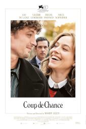 Coup de Chance Movie Poster: Alain and Fanny look at each other lovingly while Jean looks on disapprovingly behind them