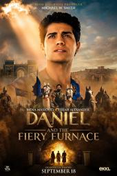 Daniel and the Fiery Furnace movie poster: Mena Massoud appears above Babylon army as three shadows enter fire