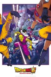 Dragon Ball Super: Super Hero poster showing anime characters in dynamic fighting poses with the logo below.