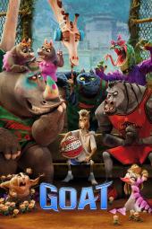 GOAT movie poster: Will, the goat main character, surrounded by other animals