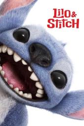 Lilo & Stitch Movie Poster: Stitch (a furry blue alien with black eyes) smiles, showing teeth