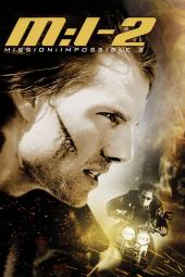 Mission: Impossible 2 movie poster: Tom Cruise close-up with a cut on his face