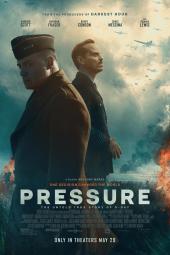 Pressure movie poster: Gen. Dwight D. Eisenhower (Brendan Fraser) and BAF meteorologist James Staff (Andrew Scott) look at war planes