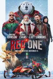 Red One Movie Poster: The characters stand together behind the movie's title