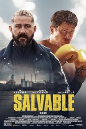 Salvable movie poster: A bearded Shia LaBeouf stares ahead with Toby Kebbell behind him wearing boxing gloves