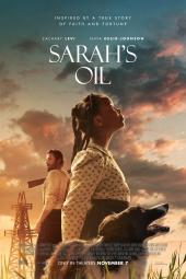 Sarah's Oil movie poster: Naya Desir-Johnson stands with a dog, looking to the sky in front of Zachary Levi holding a shotgun