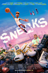 Sneaks movie poster: Characters in front of the New York City skyline