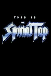 This Is Spinal Tap movie poster: The title in chrome "rock music"-style lettering on a black background