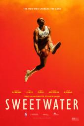 Sweetwater Movie Poster: Sweetwater jumps in the air, holding a basketball beneath his upper knee