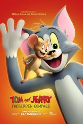Tom and Jerry: Forbidden Compass Movie Poster: Tom and Jerry pose against a bright orange background