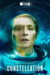 Constellation: a vibrating astronaut floats in space