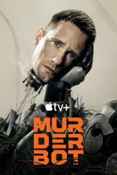 Murderbot TV show poster: a human-faced robot's head pops off