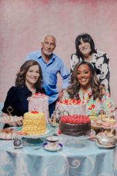 The Great British Baking Show TV show poster: Nigella Lawson, Paul Hollywood, Noel Fielding, and Alison Hammond