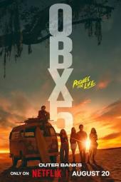 Outer Banks TV show poster: Teens and a van on a sunset beach
