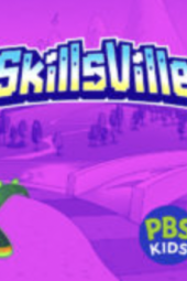 Skillsville TV Show Poster Image: Dev, Cora, and Rae inside the Skillsville video game