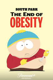 South Park: The End of Obesity TV show poster: Eric Cartman injecting semiglutide into his stomach. 