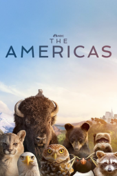 The Americas TV show poster: A composite of animals stand against a rocky mountain hilltop.