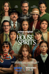 The House of the Spirits poster: Cast in colorful, vintage-style clothing.