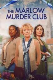 The Marlow Murder Club TV show poster: Three British women, two white, one Black, standing in front of blurred background with crime scene tape.