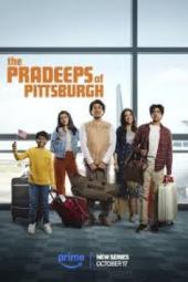 The Pradeeps of Pittsburgh: TV Image, South Asian family standing in American airport with luggage